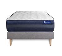 Ensemble matelas ACTIMEMO TECH 90x190 Memoire de forme Maxi epaisseur 5zones de confort + sommier KIT gris