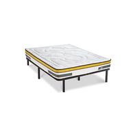 Ensemble Matelas Aubertin Ressorts ensachés Accueil mémoire et sommier cadre métal - 180 x 200 cm