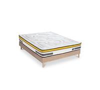 Ensemble Matelas Aubertin Ressorts ensachés Accueil mémoire + sommier kit bois - 180 x 200 cm