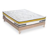 Ensemble Matelas Aubertin Ressorts ensachés Accueil mémoire + sommier kit bois - 180 x 200 cm G