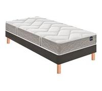 Ensemble matelas Bultex primo, sommier Vigoroso gris fumé et pieds Back To Basics 90x190 G