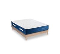 Ensemble Matelas Dolce Vita Ressorts ensachés Accueil mémoire 28cm et Sommier Kit Bois 140x200cm