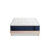 Ensemble Matelas Dolce Vita Ressorts ensachés Accueil mémoire 28cm et Sommier Kit Bois 140x200cm