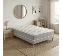 Ensemble Matelas Douces Nuits Mary Mousse HR 55kg/m3 + Sommier Base Morpho 160x200