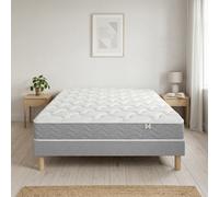 Ensemble Matelas Douces Nuits Remory 667 ressorts ensachés + 2 cm Viscoélastique + Sommier Base Ferme 160x200