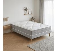 Ensemble Matelas Douces Nuits Riviera 744 ressorts ensachés + 6 cm Viscoélastique + Sommier Base Ferme 160x200 - Double Sommier