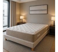 Ensemble matelas Dreamlux, sommier beige