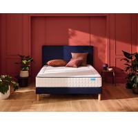 Ensemble matelas et sommier 120 x 200 cm chine bleu nuit - Merinos Beauty Bed