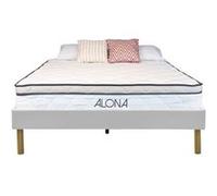 Ensemble Matelas et sommier 120x190 - 25,5 cm - Accueil Moelleux - Soutien Ferme - 5 Zones de Confort - Idéal pour le sommeil quotidien - MATELAS ALONA + GREGORY BLANC G