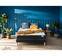 Ensemble matelas et sommier 140 x 190 cm chine gris anthracite - Merinos Easy enveloppant