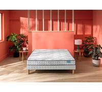 Ensemble matelas et sommier 140 x 200 cm blanc - Merinos Happy Lit