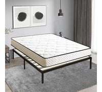 Ensemble Matelas et Sommier 140x200 cm - Matelas 140x200x16cm Mousse - Sommier 140x200cm avec Pieds (Deux colis)