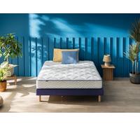 Ensemble matelas et sommier 160 x 200 cm chine bleu nuit - Merinos Sweety