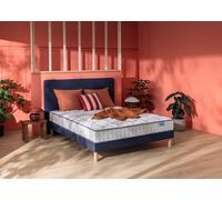 Ensemble matelas et sommier 90 x 190 cm chine bleu nuit - Merinos Morning Routine