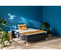 Ensemble matelas et sommier 90 x 190 cm chine gris anthracite - Merinos Easy moelleux