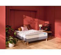 Ensemble matelas et sommier 90 x 190 cm chine gris clair - Merinos Cosy Lit