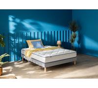 Ensemble matelas et sommier 90 x 190 cm chine gris clair - Merinos Sweety