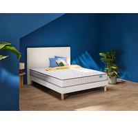 Ensemble matelas et sommier 90 x 190 cm tisse sable blanc - Merinos Well Bed