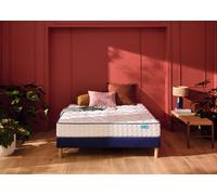 Ensemble matelas et sommier 90 x 200 cm chine bleu nuit - Merinos Cosy Lit