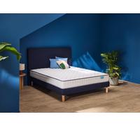 Ensemble matelas et sommier 90 x 200 cm chine bleu nuit - Merinos Well Bed