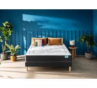 Ensemble matelas et sommier 90 x 200 cm chine gris anthracite - Merinos Easy tonique