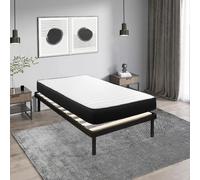 Ensemble Matelas et Sommier 90x190 cm - Matelas 90x190x22cm Mousse - Sommier 90x190cm avec Pieds (Deux colis)