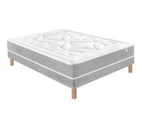 Ensemble Matelas et Sommier Douces Nuits 9738 140x200 Ferme Sommier Moelleux Blanc G