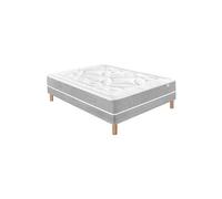 Ensemble Matelas et Sommier Ferme Moelleux Mousse de Confort 140x190 Blanc