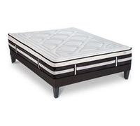 Ensemble Matelas et Sommier Maison Aubertin 2ENSCAL200200 Mousse à Mémoire de Forme 200x200cm Progressif Tissu Gris G