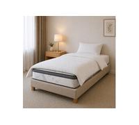 Ensemble matelas et sommier RELAXATION - Ressorts ensachés - 27cm - Mi-ferme - Réversible - Sommier beige 20cm - 90x190 cm