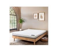Ensemble matelas ferme mousse Tranquillité 2.0 + Sommier kit adulte en bois massif bois clair 140x190 - Tranquillité 2.0