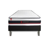 Ensemble matelas FORM + sommier kit noir 90 x 200 cm - SOMNESS - Très ferme - Noir