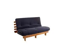 Ensemble matelas futon en coton et structure en bois massif naturel 160x200 Anthracite