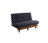 Ensemble matelas futon en coton et structure en bois massif noisette 140x200 Anthracite