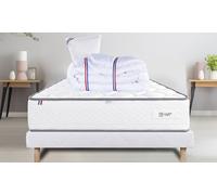 Ensemble matelas Iris mousse ferme 20 cm sommier 13 cm : 90 x 190 cm / Avec sommier et matelas