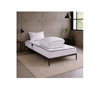 Ensemble matelas Iris mousse haute densité 20cm ferme 90x190 réversible + oreiller(s) + couette
