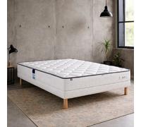 Ensemble matelas Iris, sommier blanc
