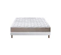 Ensemble Matelas Latex 3 Zones Pure + Sommier 140x190 Sommier Blanc