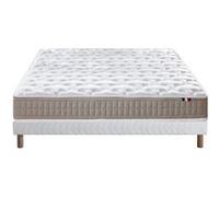 Ensemble Matelas Latex 3 Zones Pure + Sommier 140x190 Sommier Blanc G