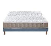 Ensemble Matelas Latex 3 Zones Pure + Sommier 140x190 Sommier Bleu Denim G