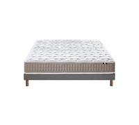 Ensemble Matelas Latex 3 Zones Pure + Sommier 140x190 Sommier Gris Chine