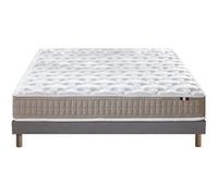Ensemble Matelas Latex 3 Zones Pure + Sommier 140x190 Sommier Gris Chine G