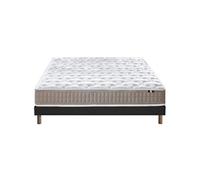 Ensemble Matelas Latex 3 Zones Pure + Sommier 140x190 Sommier Noir