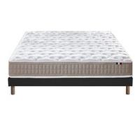 Ensemble Matelas Latex 3 Zones Pure + Sommier 140x190 Sommier Noir G