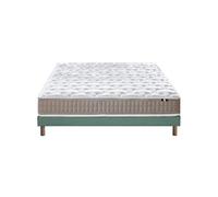 Ensemble Matelas Latex 3 Zones Pure + Sommier 140x190 Sommier Vert Celadon
