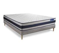 Ensemble matelas Latex et Memoire de forme ACTILATEX ERGO 140x200 cm Maxi epaisseur 5zones de confort + sommier KIT gris