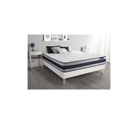 Ensemble matelas Latex et Mémoire de forme ACTILATEX ERGO 140x200 cm Maxi épaisseur 5zones de confort + sommier KIT blanc