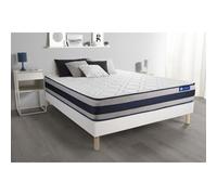 Ensemble matelas Latex et Memoire de forme ACTILATEX ERGO 160x200 cm Maxi epaisseur 5zones de confort + sommier KIT blanc