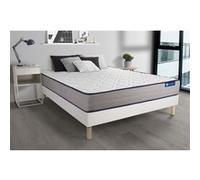 Ensemble matelas Latex et Memoire de forme ACTILATEX FORM 140x200 cm 5zones de confort + sommier KIT blanc