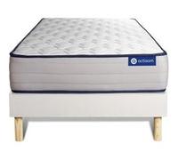 Ensemble matelas Latex et Memoire de forme ACTILATEX FORM 80x200 cm 5zones de confort + sommier KIT blanc